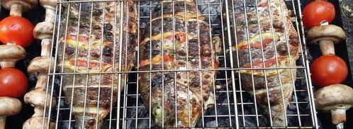 дорада с овощами, запеченая на углях. Шаг 3