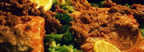 форель в ореховом соусе с брокколи. Шаг 5