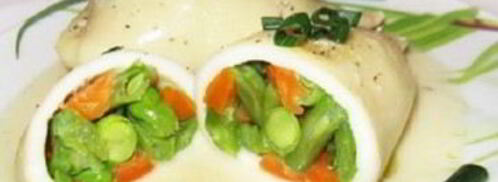 кальмары, фаршированные овощами. Шаг 6