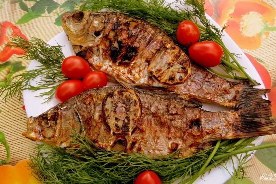 Рецепт карась на углях