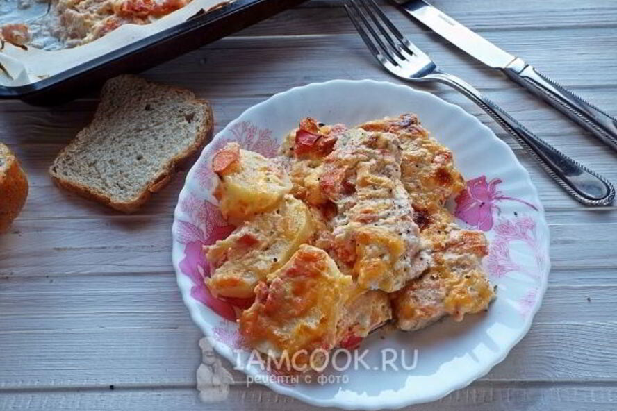 Рецепт красная рыба с картошкой в духовке