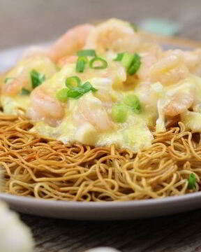 Креветки с яйцом