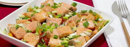 семга со сладким перцем и луком. Шаг 12