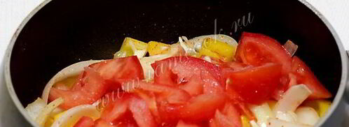 семга со сладким перцем и луком. Шаг 7