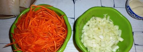 треска с морковью и луком в духовке. Шаг 2