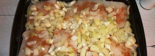 треска с морковью и луком в духовке. Шаг 5