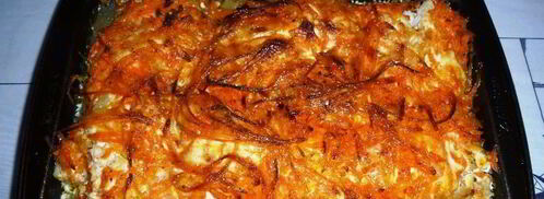 треска с морковью и луком в духовке. Шаг 10