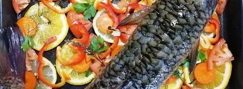 запеченный белый амур с овощами. Шаг 8