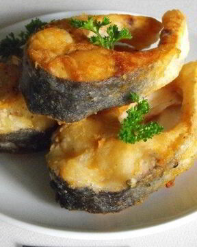 Жареная красная рыба