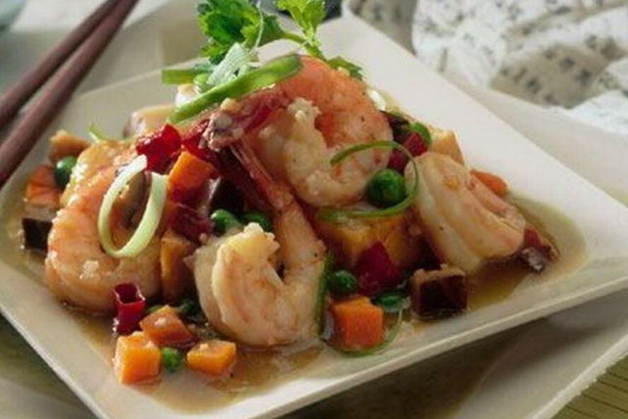 Рецепт жаренные креветки с тофу