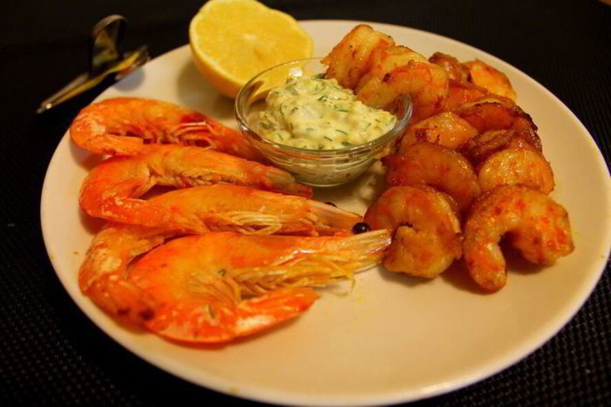 Рецепт жареные креветки с соусом