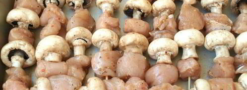 куриные шашлыки с шампиньонами в духовке. Шаг 4