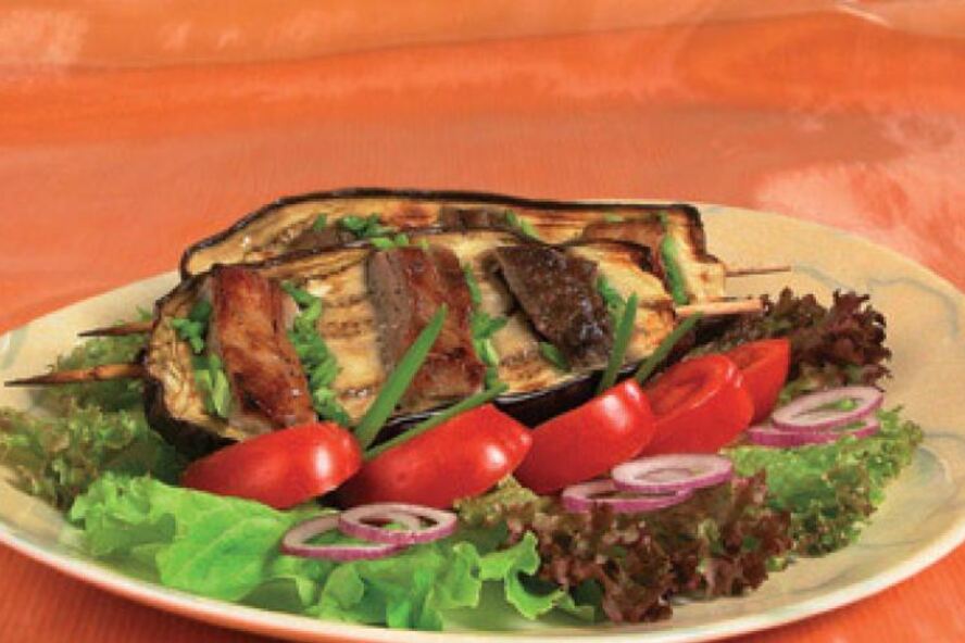 Рецепт шашлык из баранины в баклажанах