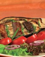 Шашлык из баранины в баклажанах