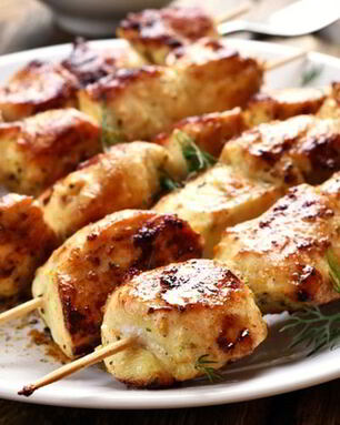 Шашлык из курицы на кефире со специями