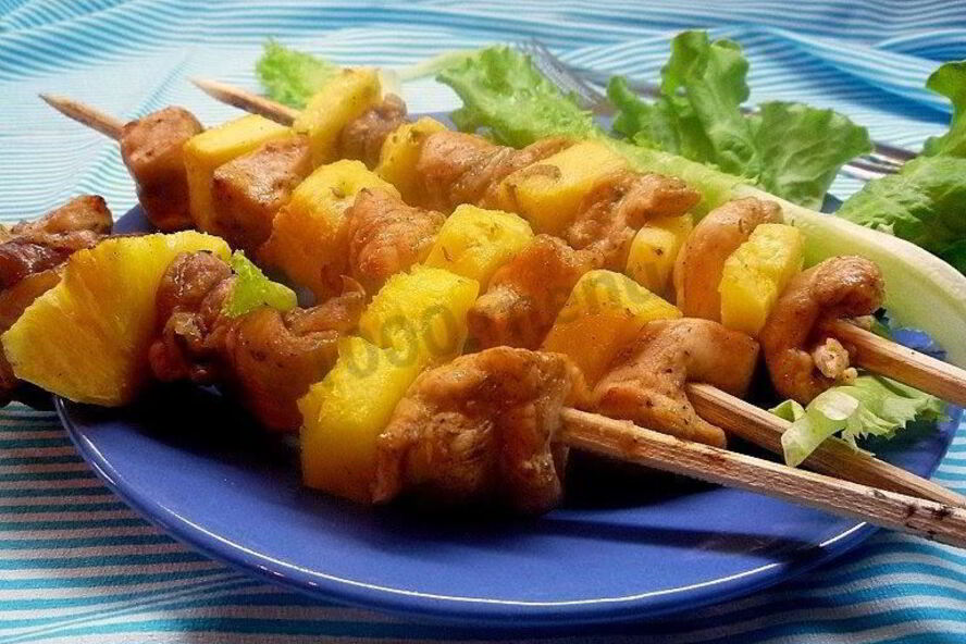 Рецепт шашлык из курицы по-гавайски