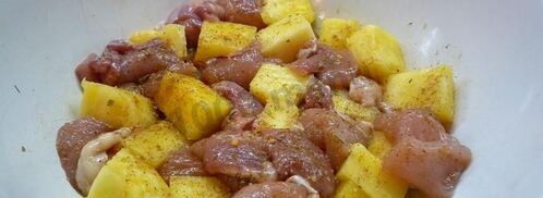 шашлык из курицы по-гавайски. Шаг 3