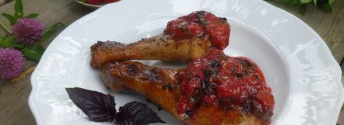 шашлык из курицы с клубнично-базиликовым соусом. Шаг 4