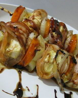 Шашлык из курицы с овощами