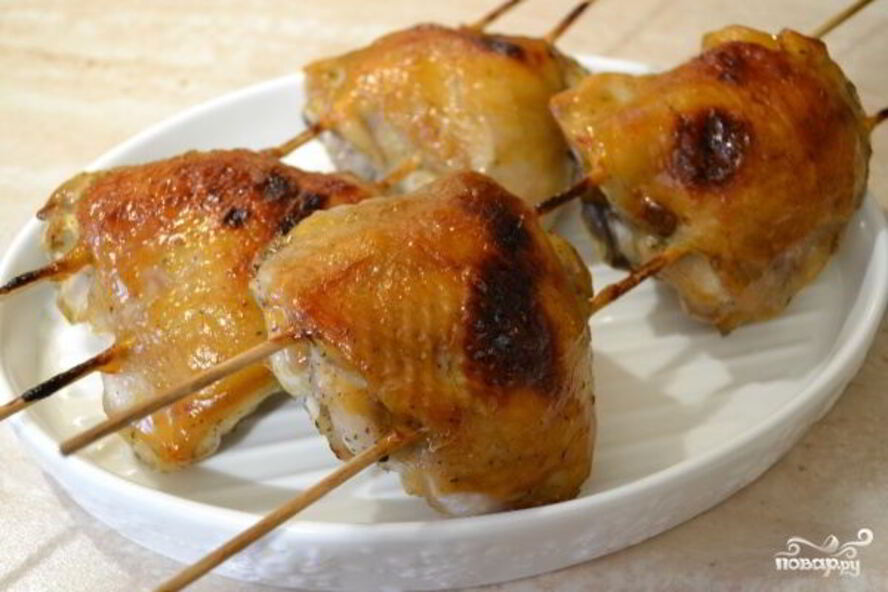 Рецепт шашлык из окорочков на сковороде