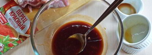 шашлык из свиной грудинки в томатно-соевом маринаде с медом. Шаг 8