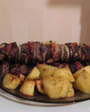 Шашлык по-кавказски с овощами