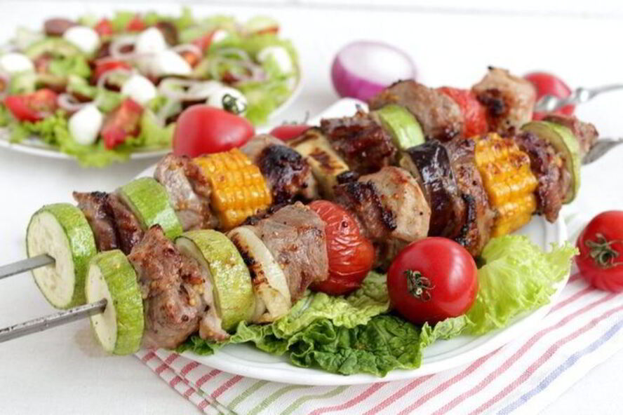 Рецепт шашлык с овощами в горчичном маринаде