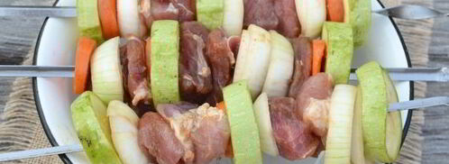 свиной шашлык с овощами на углях. Шаг 7