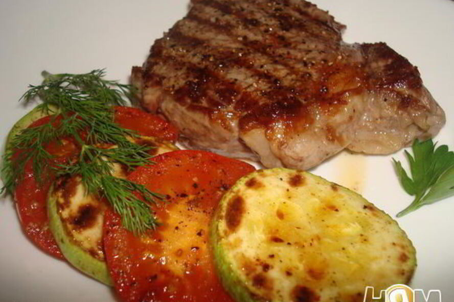 Рецепт рибай стейк с овощами гриль