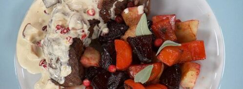 стейк из говядины с печеными корнеплодами. Шаг 8