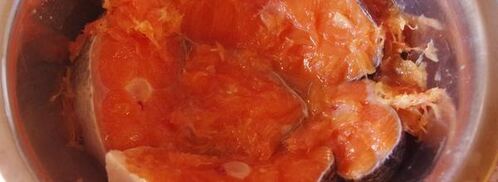 стейк из кижуча в соке красного апельсина. Шаг 6