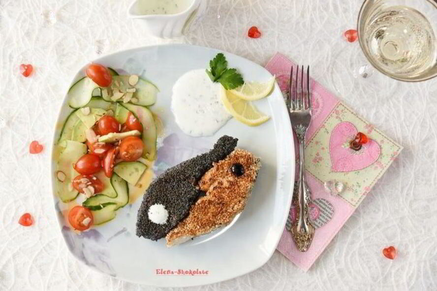 Рецепт стейк из семги инь-янь