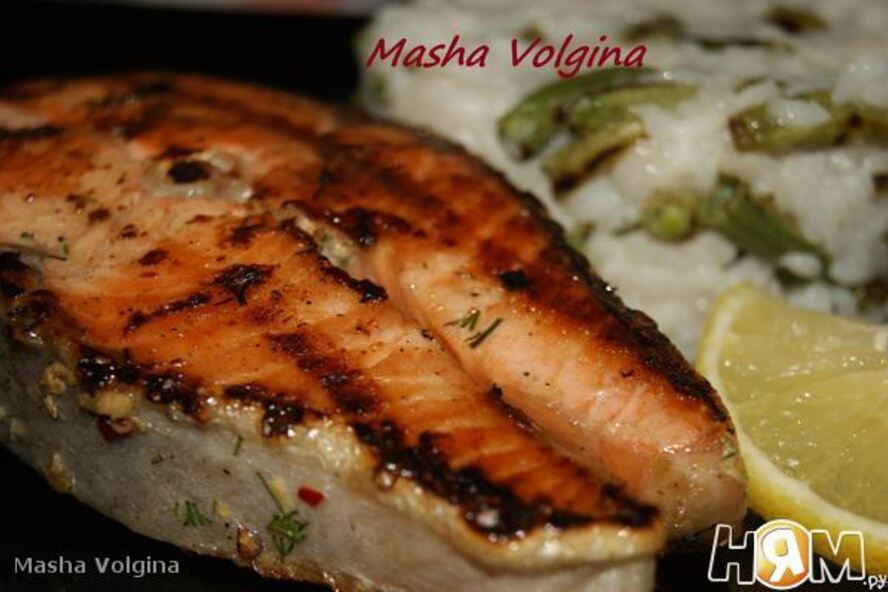 Рецепт стейк из семги на гриле