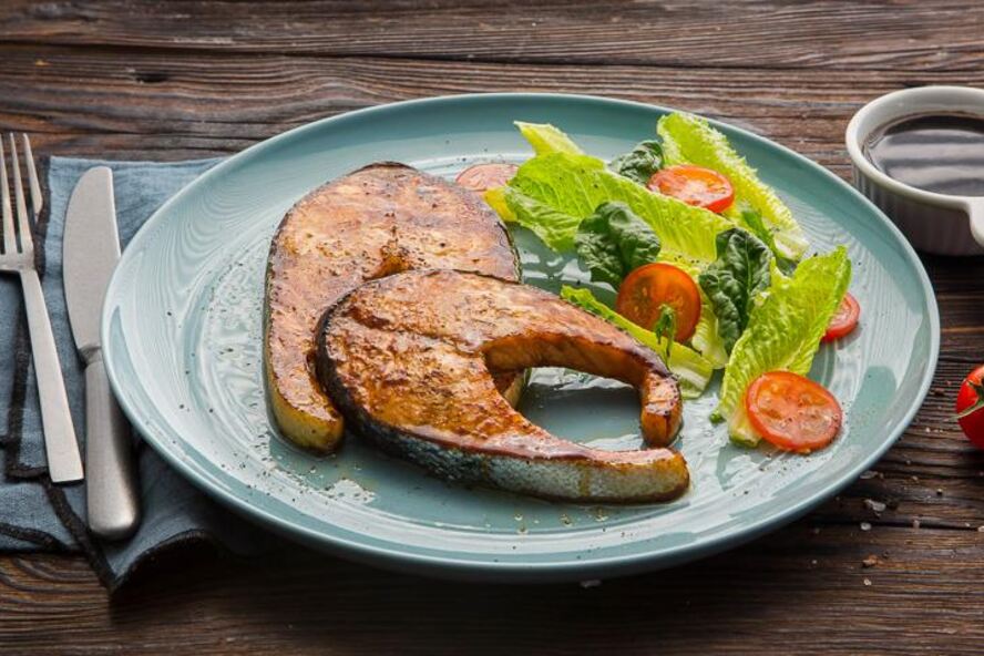 Рецепт стейк из семги в глазури терияки