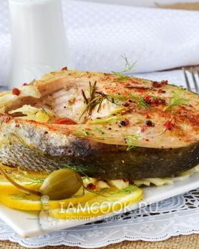 Стейк лосося в духовке