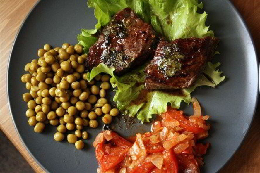 Рецепт стейк с мятой и бальзамическим уксусом