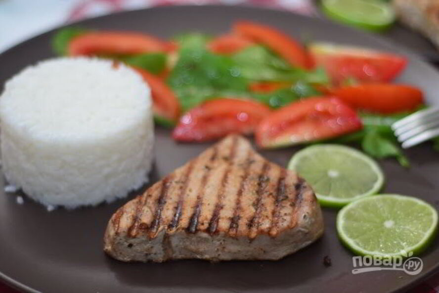 Рецепт стейк тунца на гриле