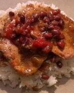 Свиной стейк с фасолью по-техасски