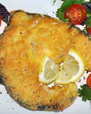 Жареные стейки акулы