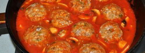 тефтели с грибами в томатном соусе. Шаг 6