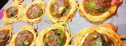 тефтели в гнездах из спагетти. Шаг 8