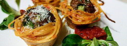 тефтели в гнездах из спагетти. Шаг 9