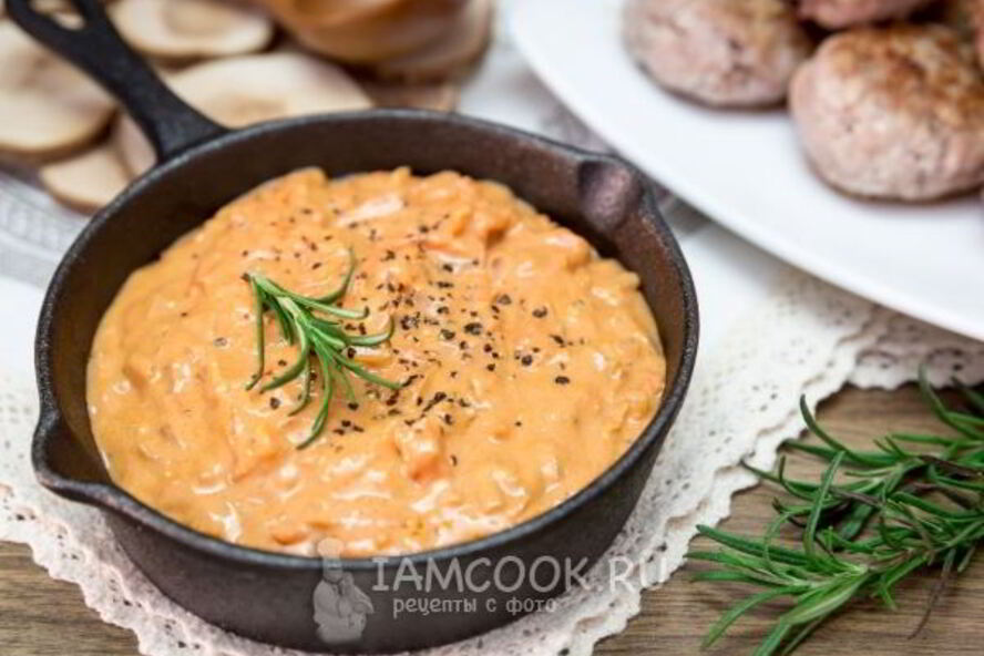 Рецепт томатно-сметанная подлива для тефтелей с овощами