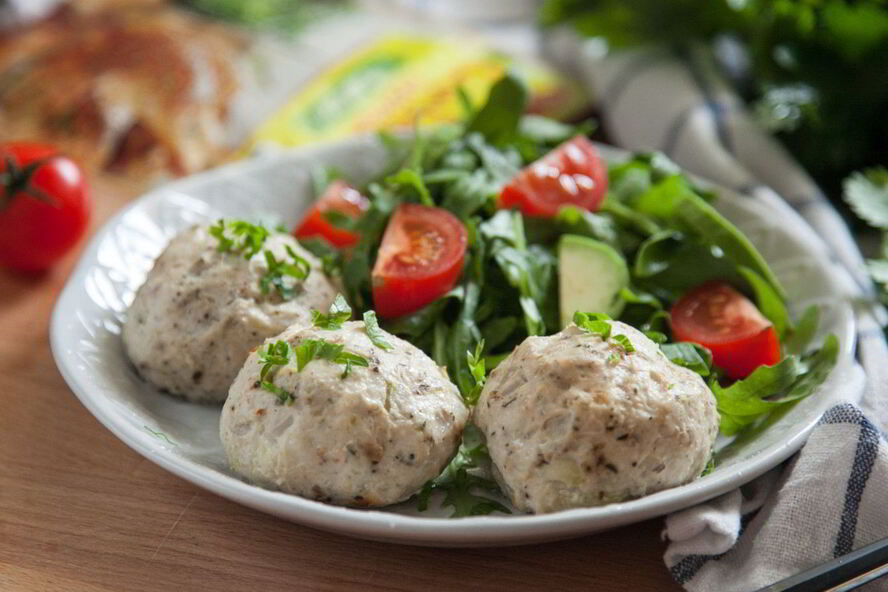 Рецепт запеченные куриные тефтели с травами