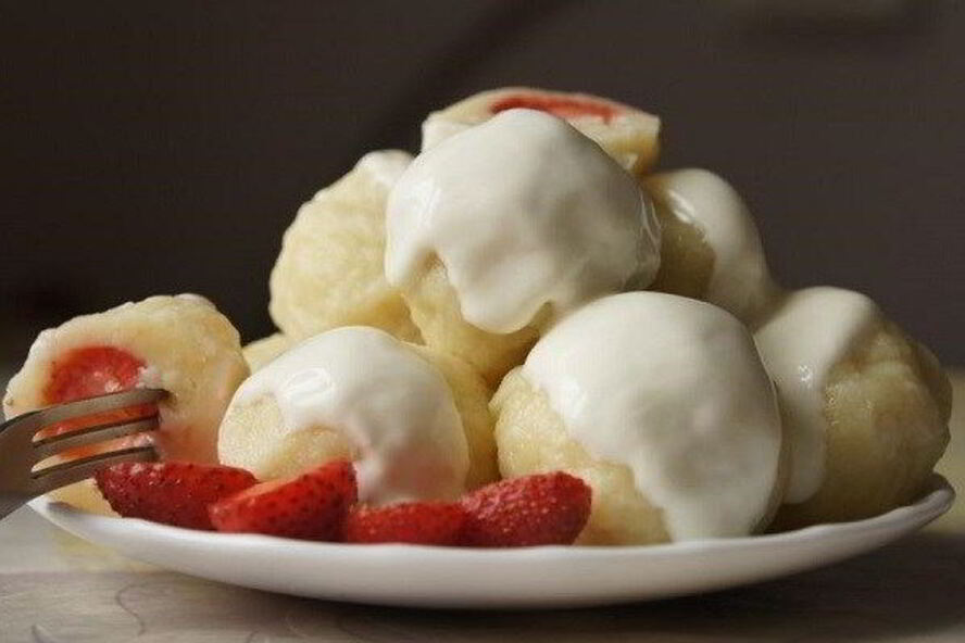 Рецепт творожные клецки с начинкой