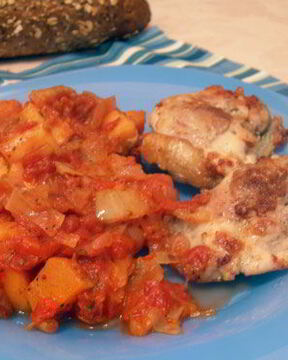 Тыквенный гарнир по-гречески