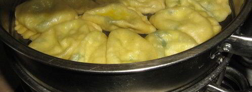 паровые вареники с зеленью и яйцом. Шаг 5