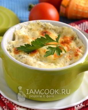 Вареники с картофелем, запеченные под сырной корочкой