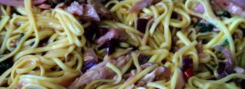 яичная лапша с грудинкой. Шаг 7