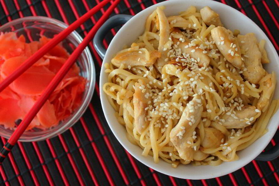 Рецепт яичная лапша с терияки